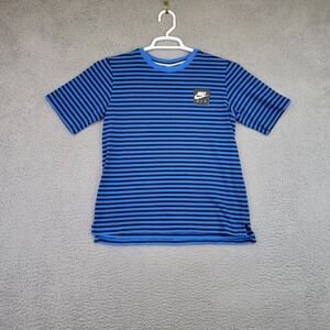 Nike Air Boy's Shirt Size Extra Large Use Blue Black Striped Short‎ Sleeve Crew